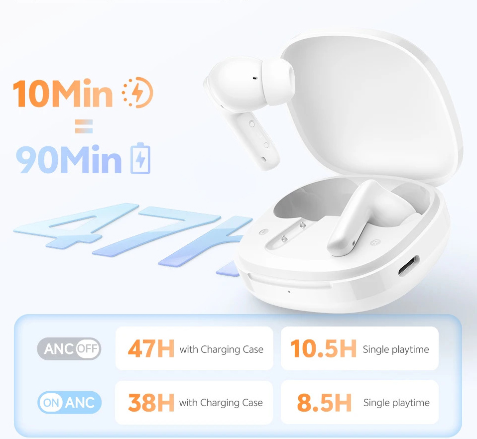 TWS-наушники QCY T13 Pro с интеллектуальным шумоподавлением и длительным временем работы